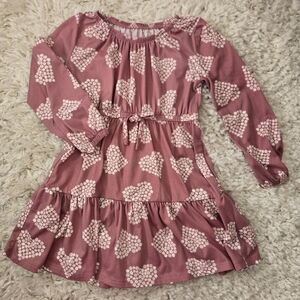 One Step Ahead Mauve Heart Pattern Kids Dress